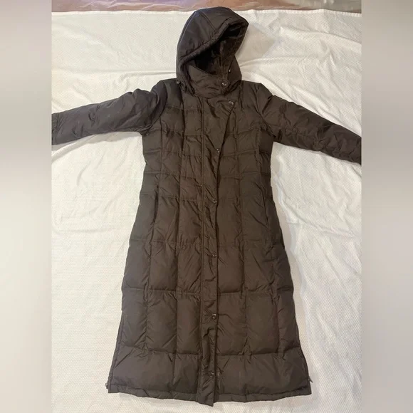 Larry Levine Dark Brown Hooded Puffer Coat - Picture 1 of 8